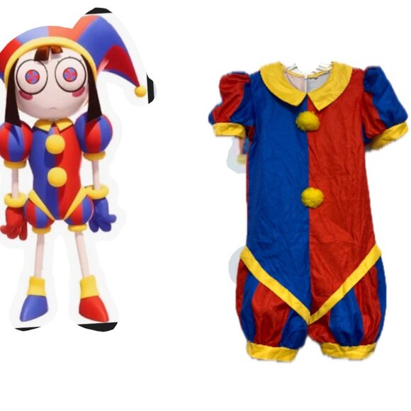 Pomni Costume Jester Halloween Costume Amazing Digital Circus Size 130 7-8yrs - Picture 1 of 9